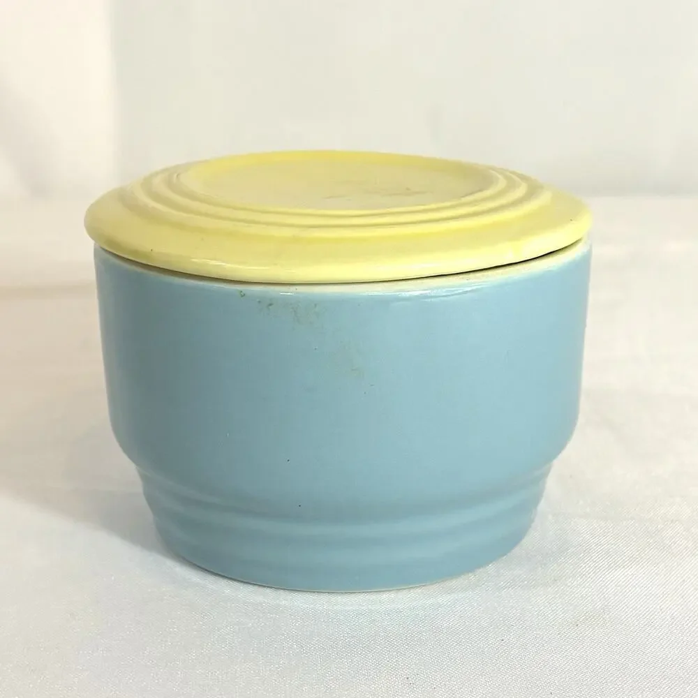 WESTINGHOUSE by HALL CHINA Co Vintage Blue Yellow Bowl Refrigerator Dish